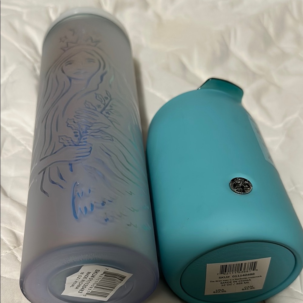 Starbucks Blue and Aqua Tumbler Set